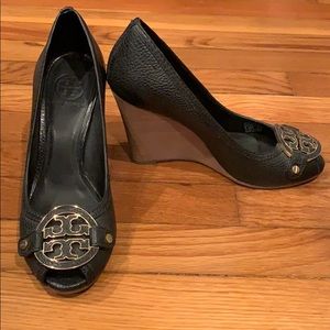 Tory Burch Peep-toe Wedges